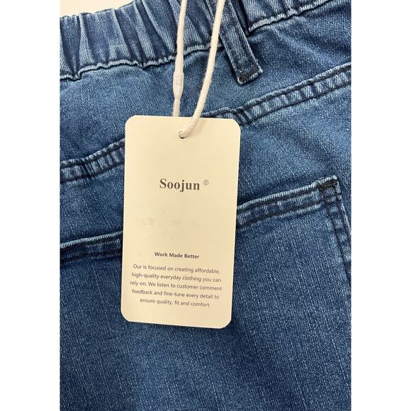 New with Tags Soojun Jeans 44"x32" Men's "Blue" Comfort Stretch Elastic Waist - Picture 9 of 11